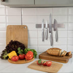 Hamletoff Premium Magnetic Knife Strip for Wall no Drilling – 12 Inch Stainless