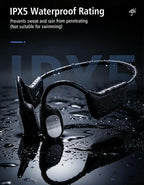 VQNV Bone Conduction Open-Ear Headphones, 25g, 10H Battery, IPX5