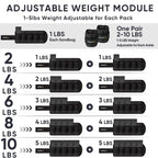 APEXUP 10lbs/Pair Adjustable Ankle Weights for Women and Men, Modularized Leg