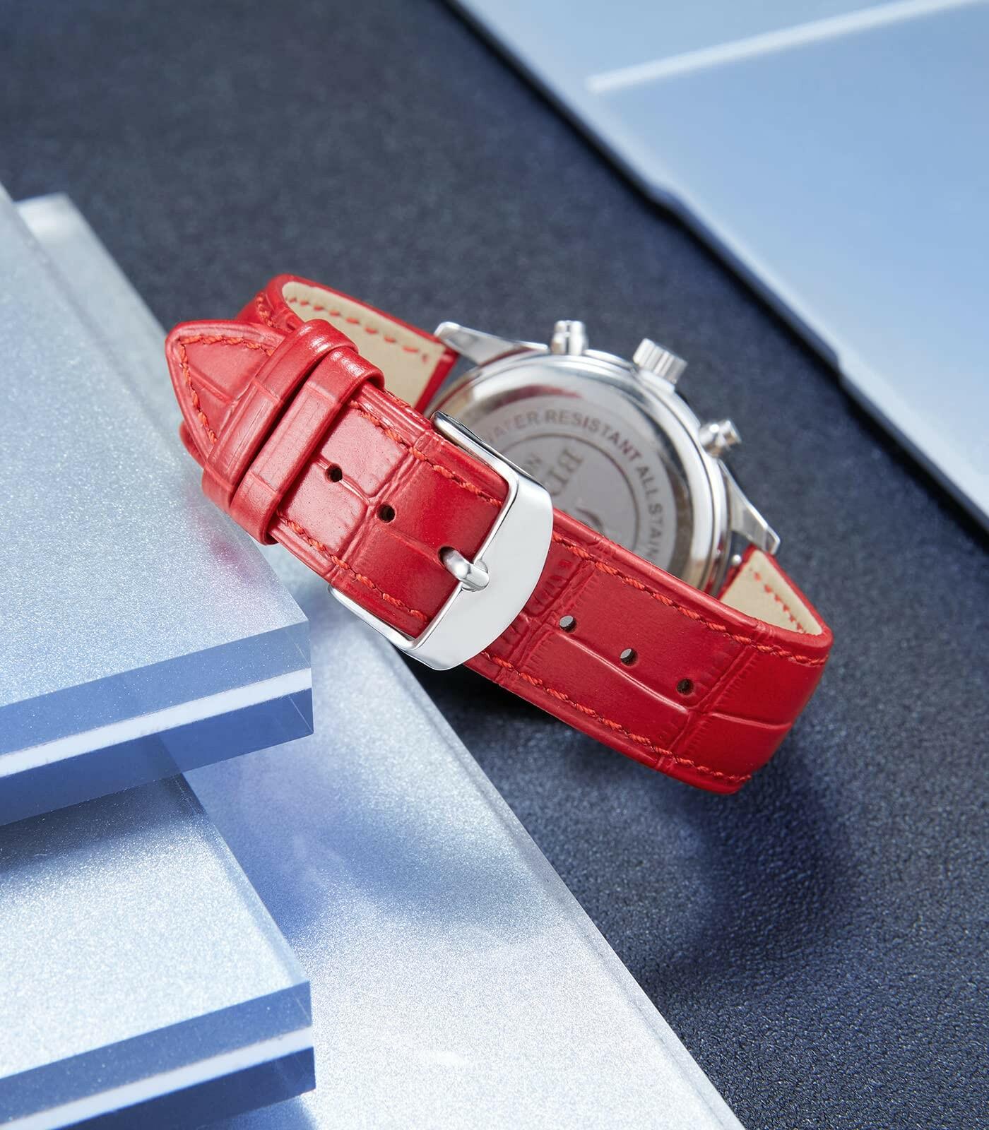BINLUN Leather Watch Band Genuine Calfskin Replacement Watch Strap Quick Release
