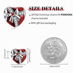 JIAYIQI Christmas Charm Charms Bracelets Love Heart Bead 925 Sterling Silver