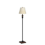 TOBUSA Traditional Floor Lamp, Classic Standing Lamp with Bronze Fabric Shade,