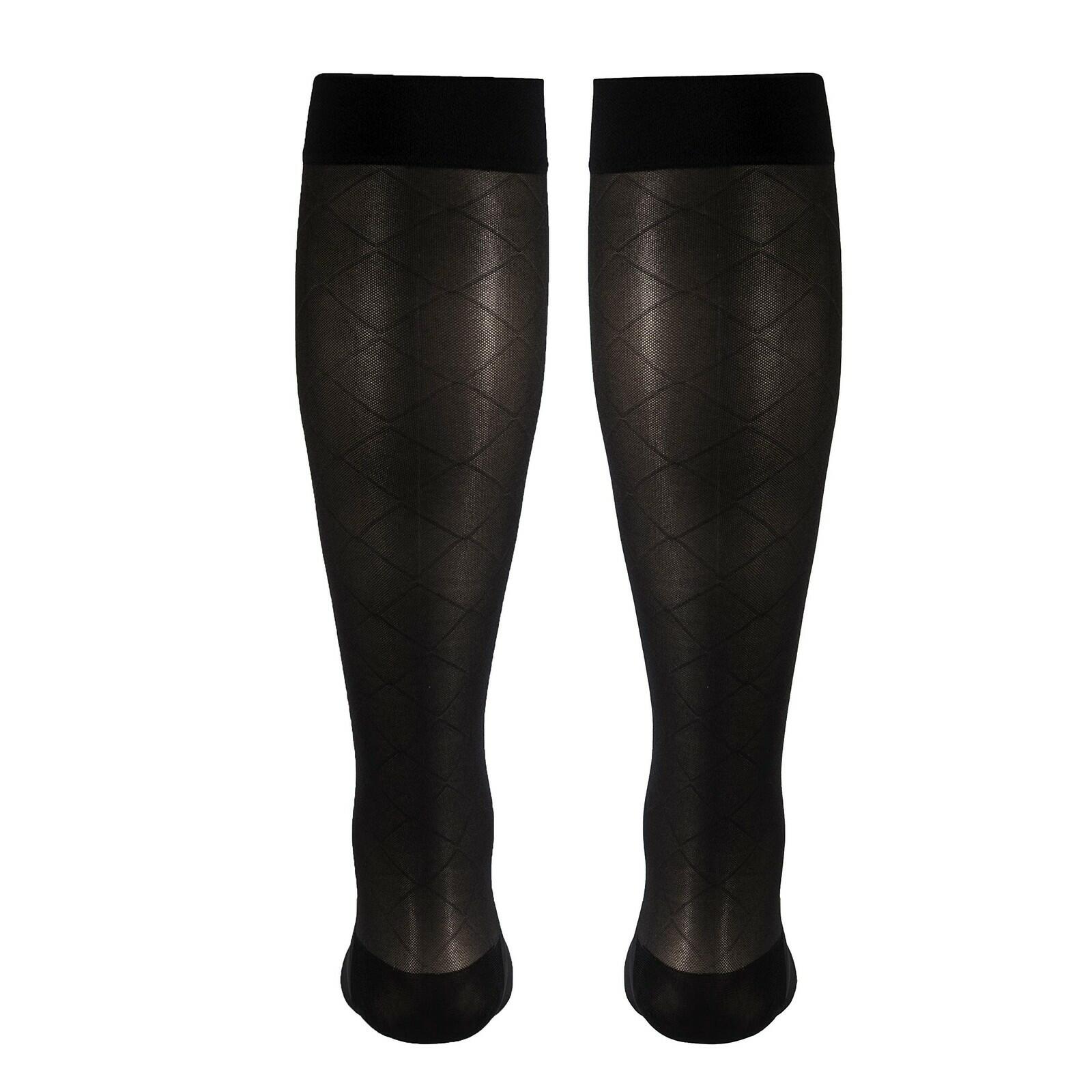 NuVein Sheer Compression Stockings, 15-20 mmHg Support, Women's Diamond Pattern
