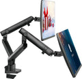 Dual Monitor Arm Stand 35" Screens Adjustable VESA Mount Desk Clamp Black