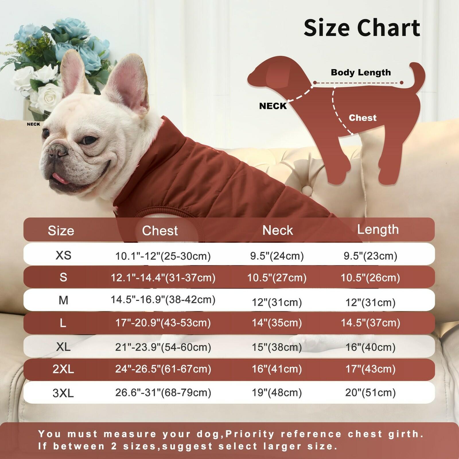 JoyDaog 2 Layers Fleece Lined Warm Dog Jacket for Puppy Winter Cold Weather,Soft