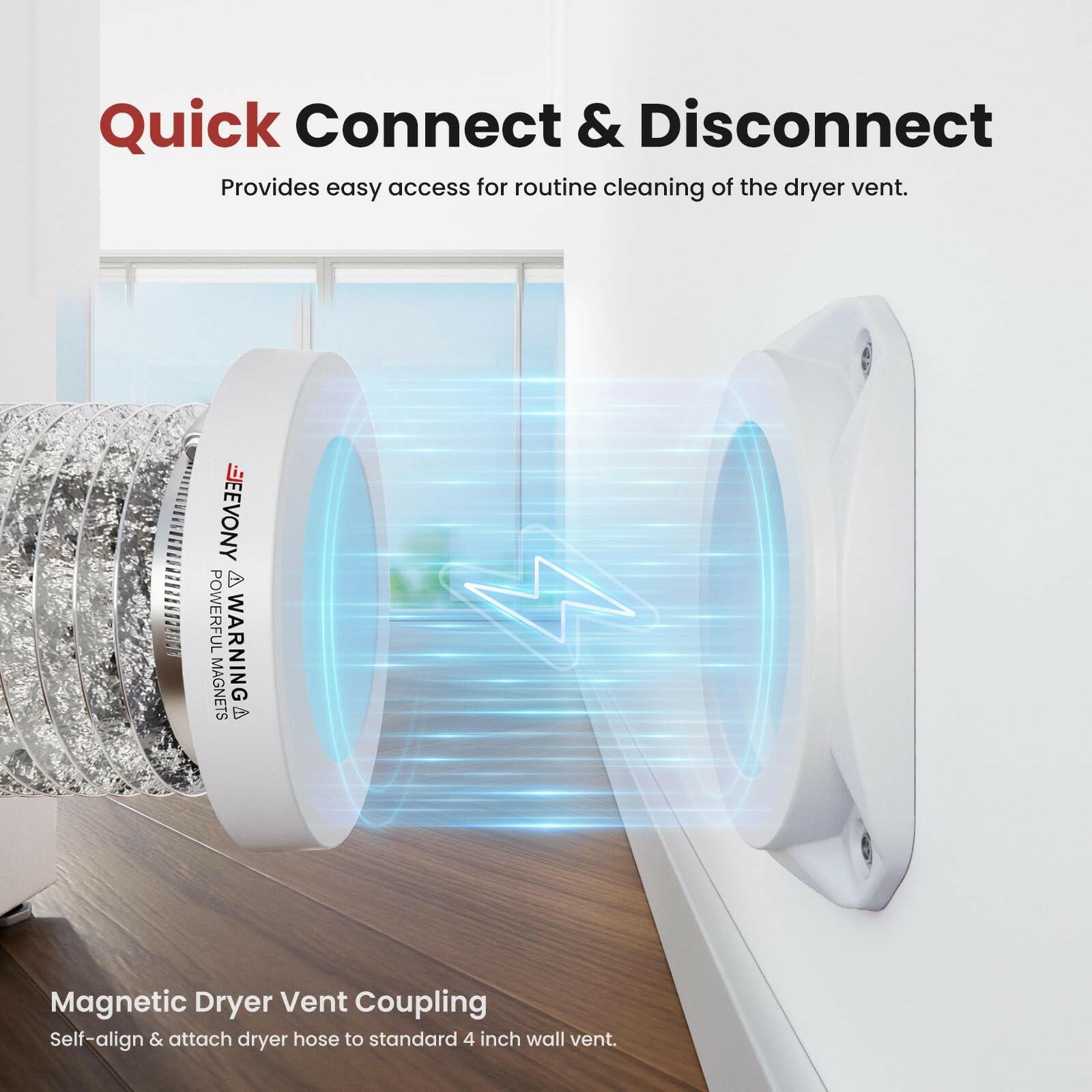 JEEVONY Magnetic Dryer Vent Coupling FR ABS V-0 Dryer Vent Connector Kit