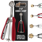 GORILLA GRIP BPA-Free 304 Stainless Steel Cookie Scoop, 2 TSP Scooper #100, Soft