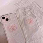 Ownest Compatible for iPhone 14 Pro Max Cute 3D Pink Bowknot Slim Clear
