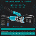 Brileine 10 Tons Hydraulic Crimping Tool with 9 Dies - Battery Cable Crimper