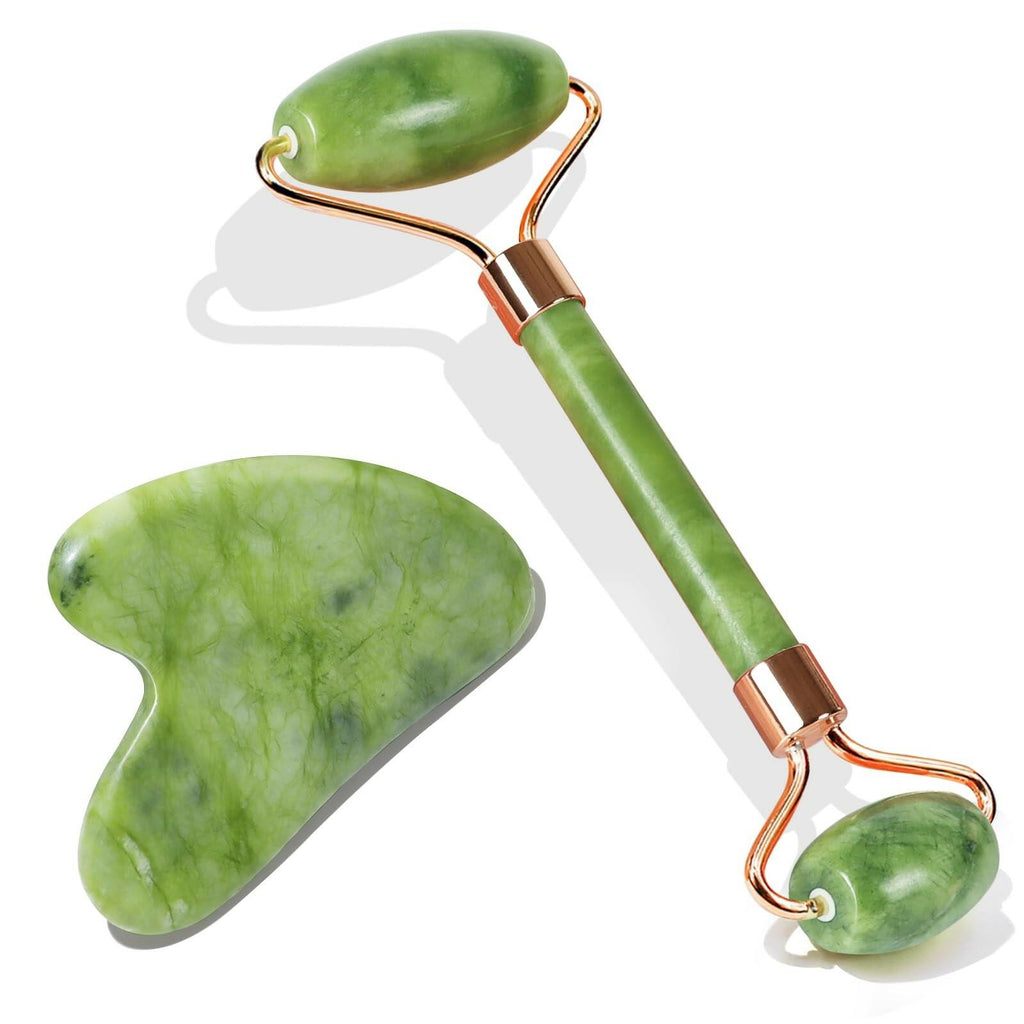 BAIMEI IcyMe Jade Face Roller & Gua Sha, Facial Beauty Skin Care Tools, Self
