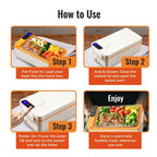 Rechargeable Electric Heated Lunch Box - Cordless Battery Powered Portable Food