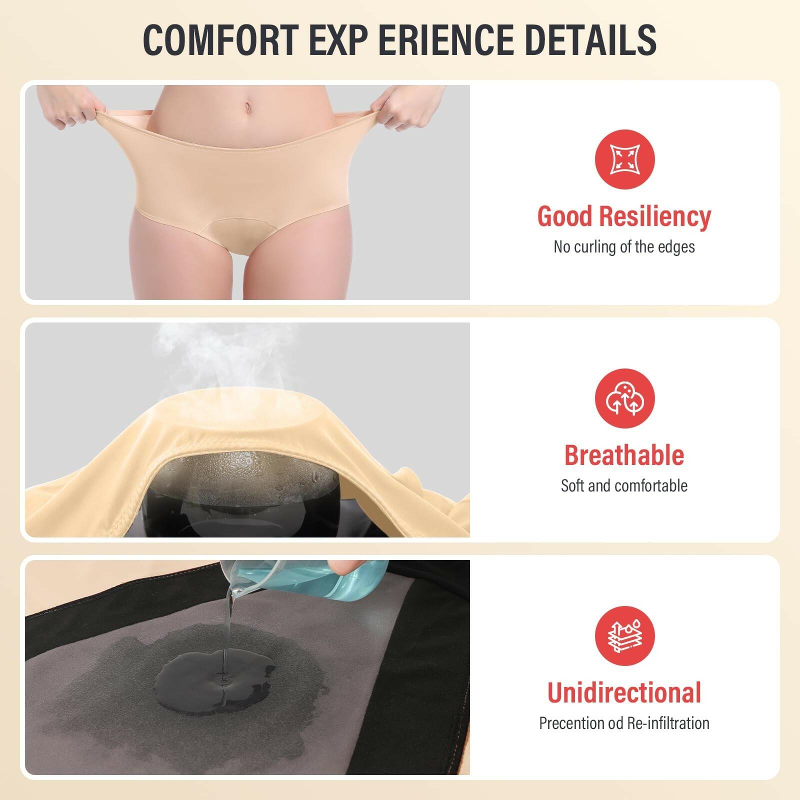 3 Pack Large VOXSHE Incontinence Underwear for Women Washable Leak Proof for