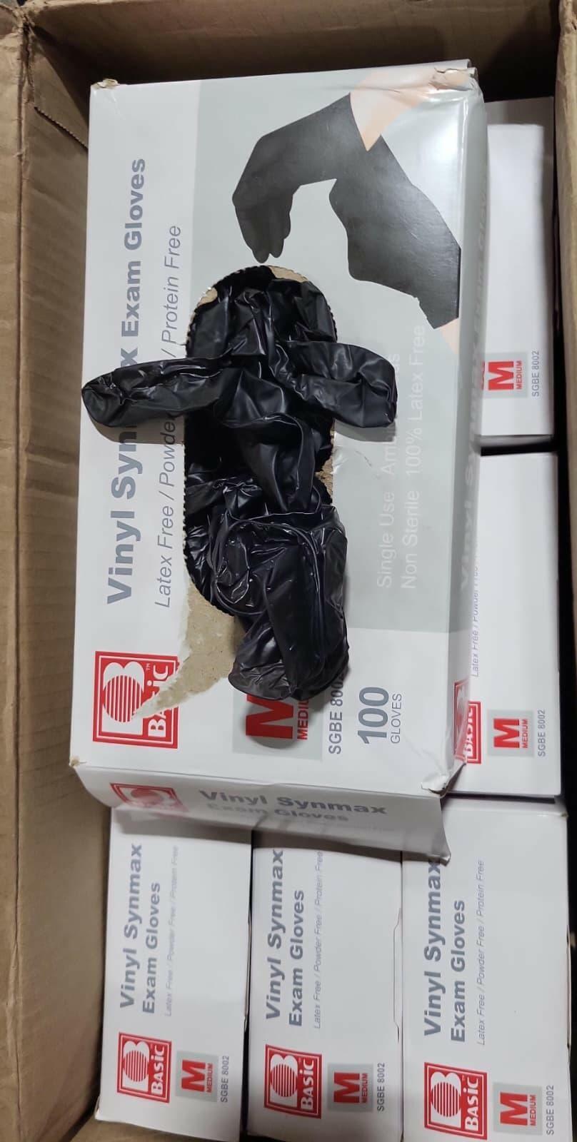 10 Packs Basic Disposable Medical Synmax Vinyl Exam Gloves- 4 mil Safty Glove