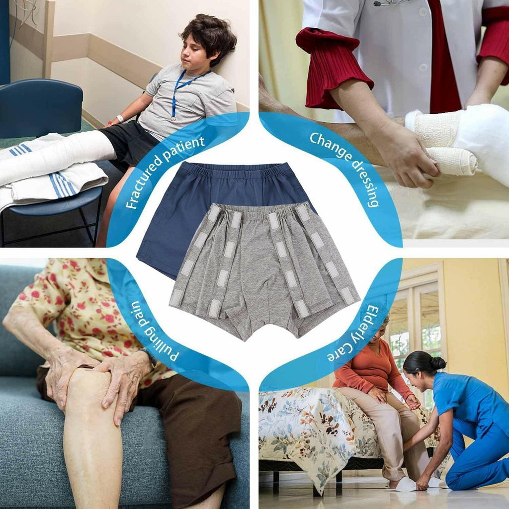 3 Pack XL Tear Away Underwear, Post Surgery Boxer Briefs for Men, Disabled
