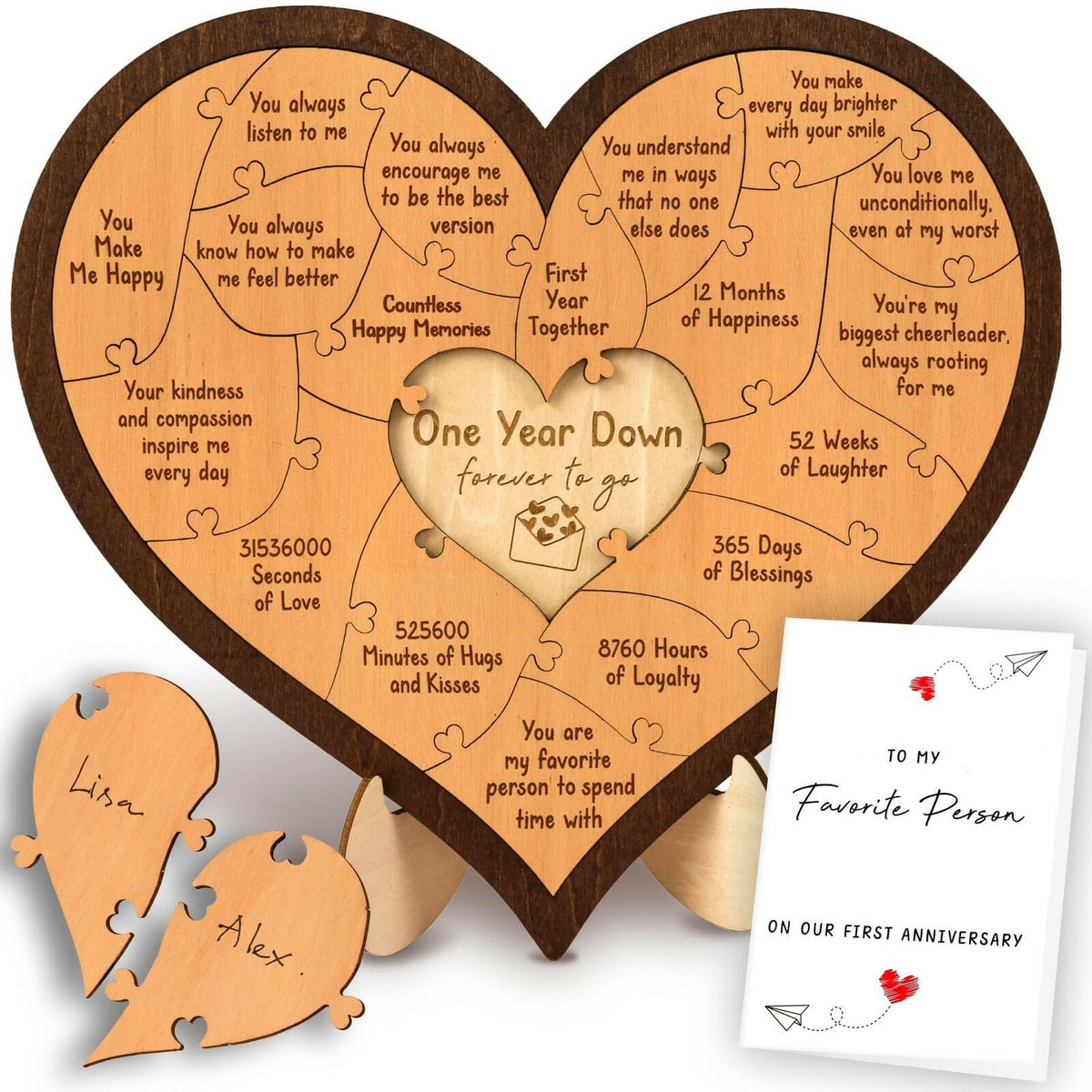 Stofinity 1 Year Anniversary Wood Gifts for Him Boyfriend - One Year Anniversary