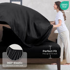 HEVUMYI Black Queen Comforter Set - 7-Piece All Season Bed in a Bag Queen, Ultra