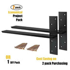 4 Pack Free Hanging T Shelf Bracket, Solid Heavy Duty Steel Knee Wall Hidden