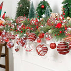 Super Holiday Christmas Ball Ornaments, 33PCS Red Clear Shatterproof Plastic