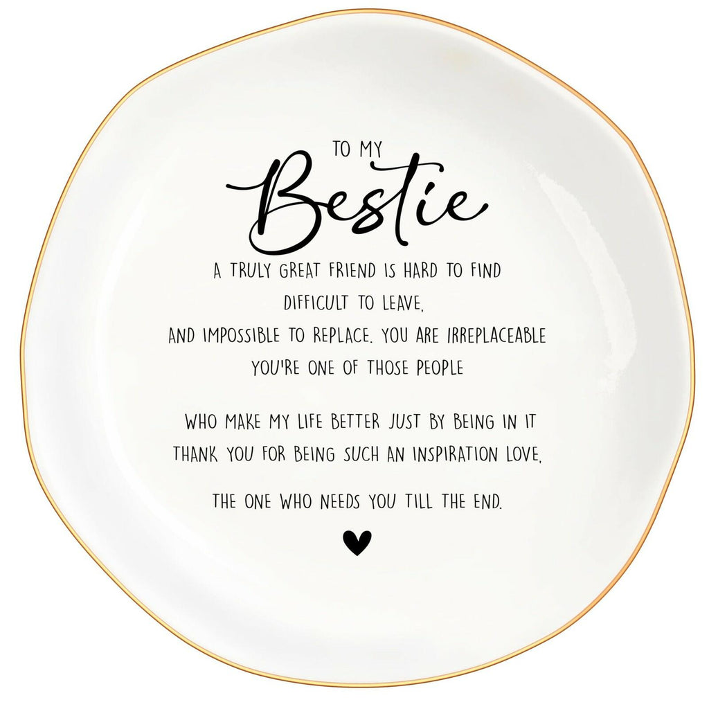 Bestie Gifts for Women Friendship, Jewelry Dish Trinket Tray, Gifts for Friends
