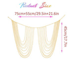Brishow Gold Body Chain Jewelry Rhinestone Layered Waist Chain Rave Accessories