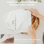 KIBAGA Beautiful Linen Bread Bag Set and Proofing Cover For Homemade Sourdough