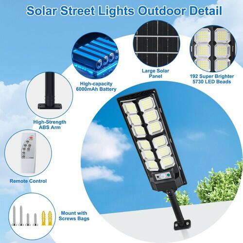 Solar Lights Outdoor Waterproof,Bright 6500K LED Motion Light with Remote