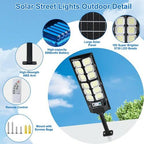 Solar Lights Outdoor Waterproof,Bright 6500K LED Motion Light with Remote