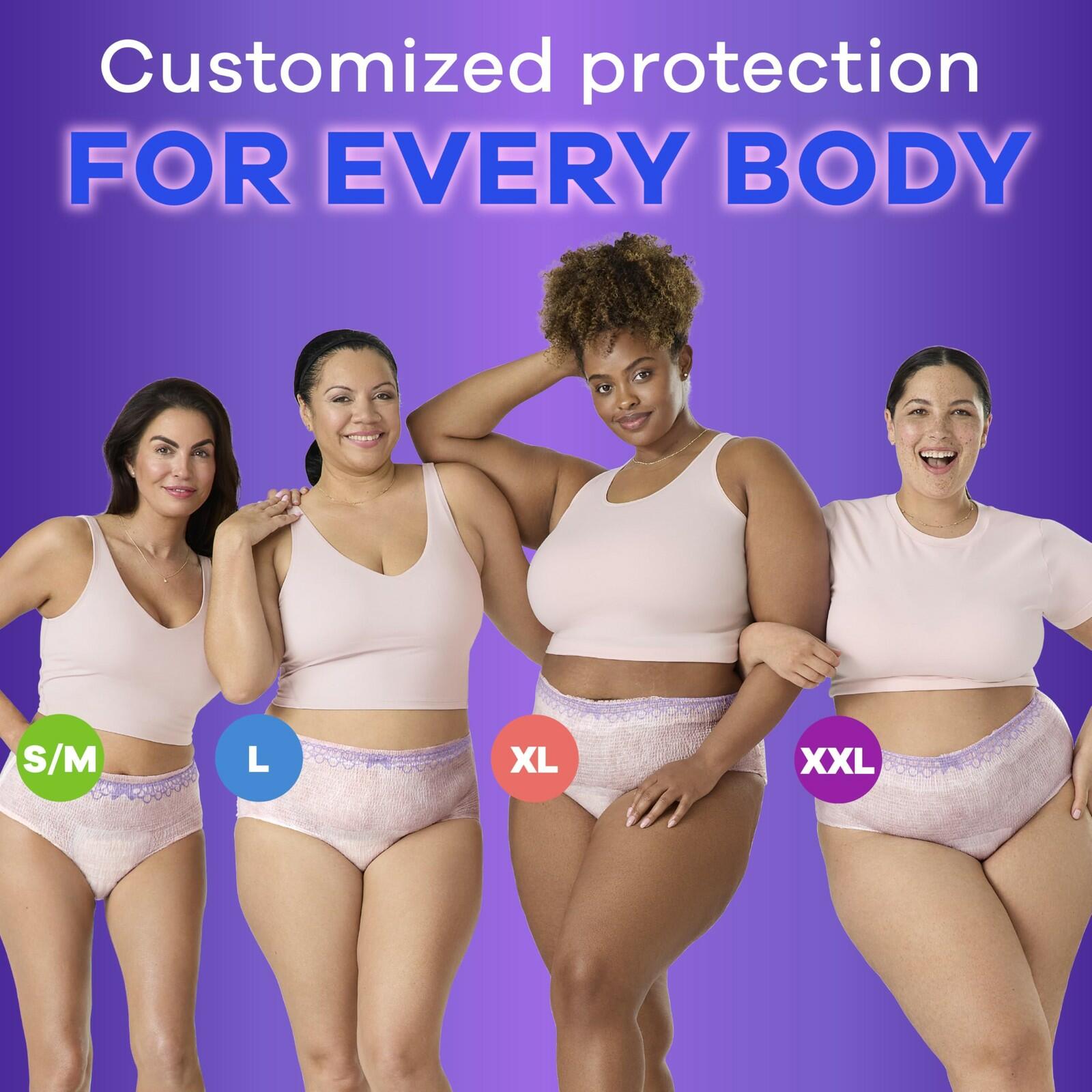 64 Count Always Discreet Adult Incontinence Underwear for Women and Postpartum
