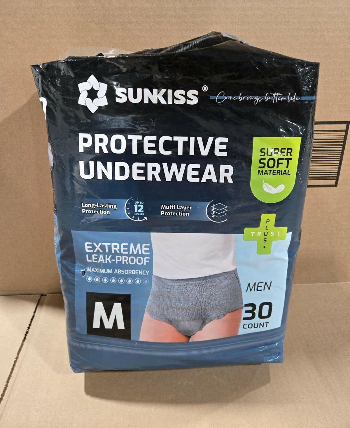 28 Ct SUNKISS Medium Incontinence Underwear for Men,Daytime Disposable Adult