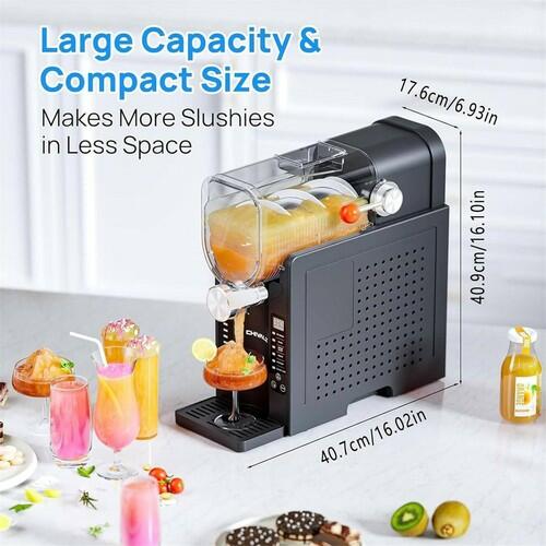 Slushie Machine For Home 15-60mins - Slushy Machine Maker No Ice Needed Self Cleaning, Drink Machine,6 Preset Programs One-Touch Reservation, Self-Clean, For Margaritas FrappéS And More