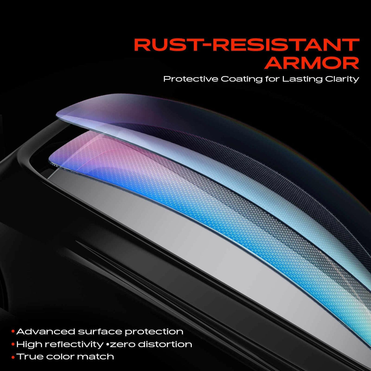 A-Premium 2 Pack Towing Mirrors Power Glass