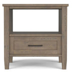 IMPLIHOME Ela End Table 20" Solid Wood Rectangle Transitional Smoky Brown