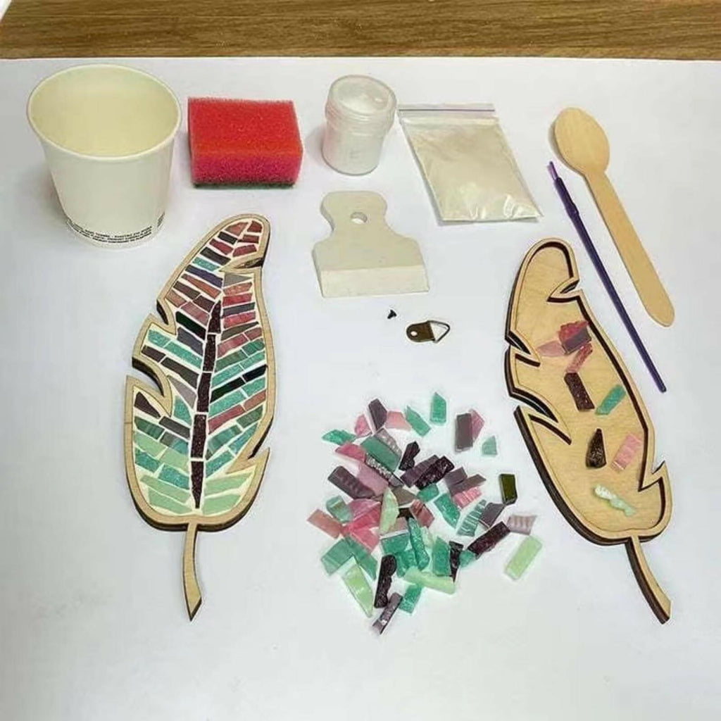 sjljzxd Mixed Colour Leaf Mosaic Kit, Creative DIY Colourful Home Decoration