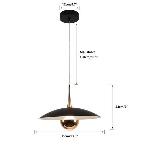 Fulesi Modern Black Pendant Lighting Fixture Mini Metal Ceiling Light Adjustable