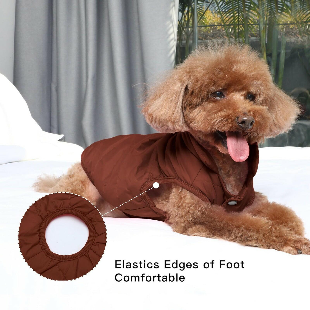 JoyDaog 2 Layers Fleece Lined Warm Dog Jacket for Puppy Winter Cold Weather,Soft
