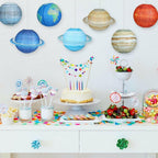 Kinteshun 12 inches;8pcs Folding Outer Space Planet Paper Lanterns Reusable