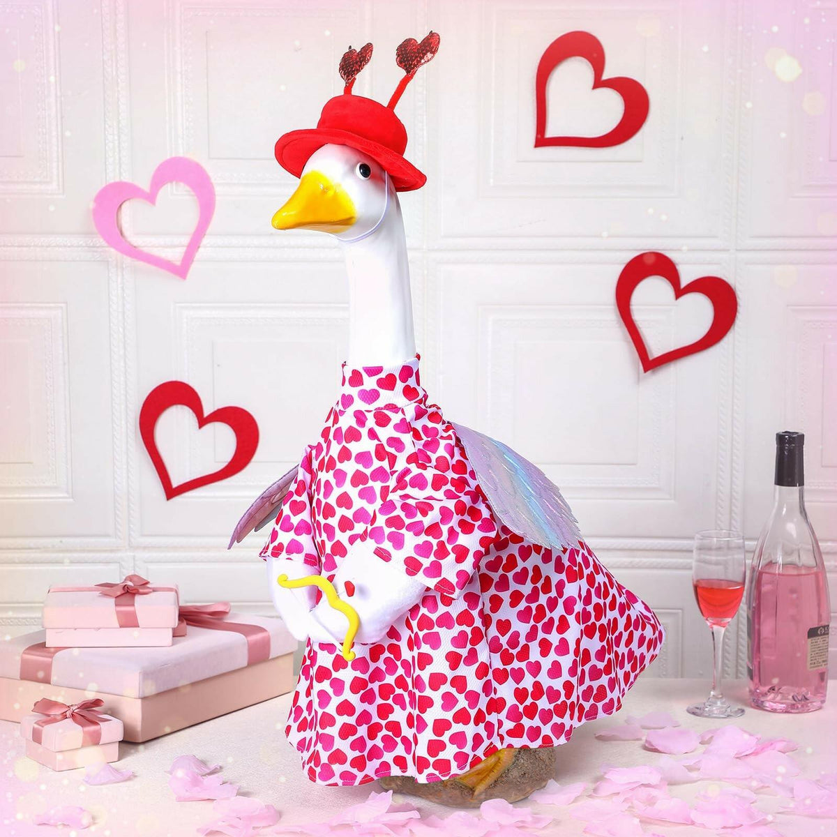Cutecrop Valentine Porch Goose Outfits for 23" High Cement or Plastic Patriotic