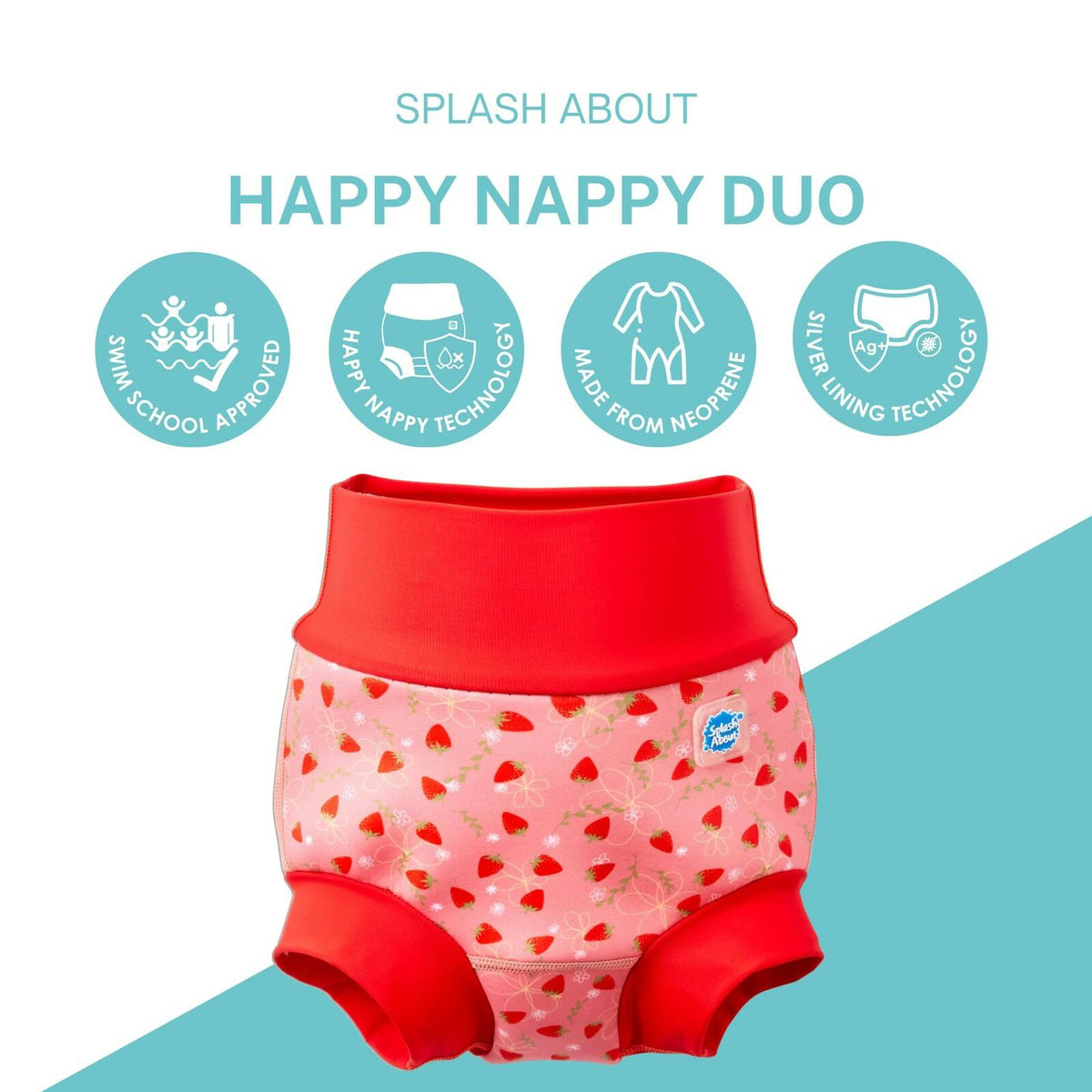 Splash About Happy Nappy Duo, Strawberry Field, 3-6 Months medium