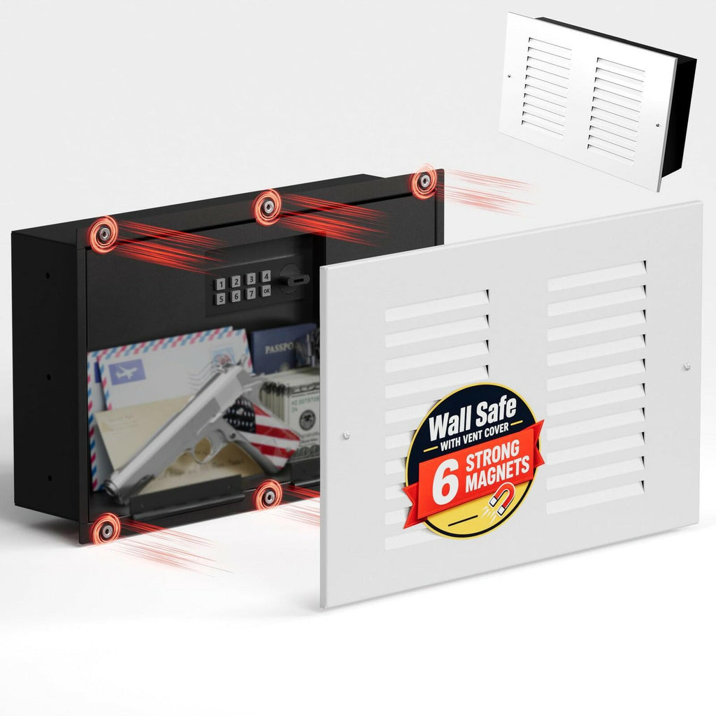 Mboko Hidden Wall Safe w/ Vent Cover Electronic Recessed Home Security