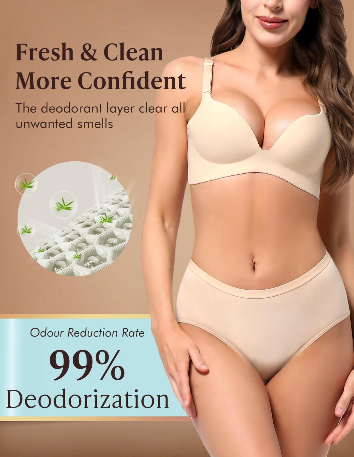 5 Pack 2XL AIRCUTE Washable Adult Urine Incontinence Underwear for Women Leak
