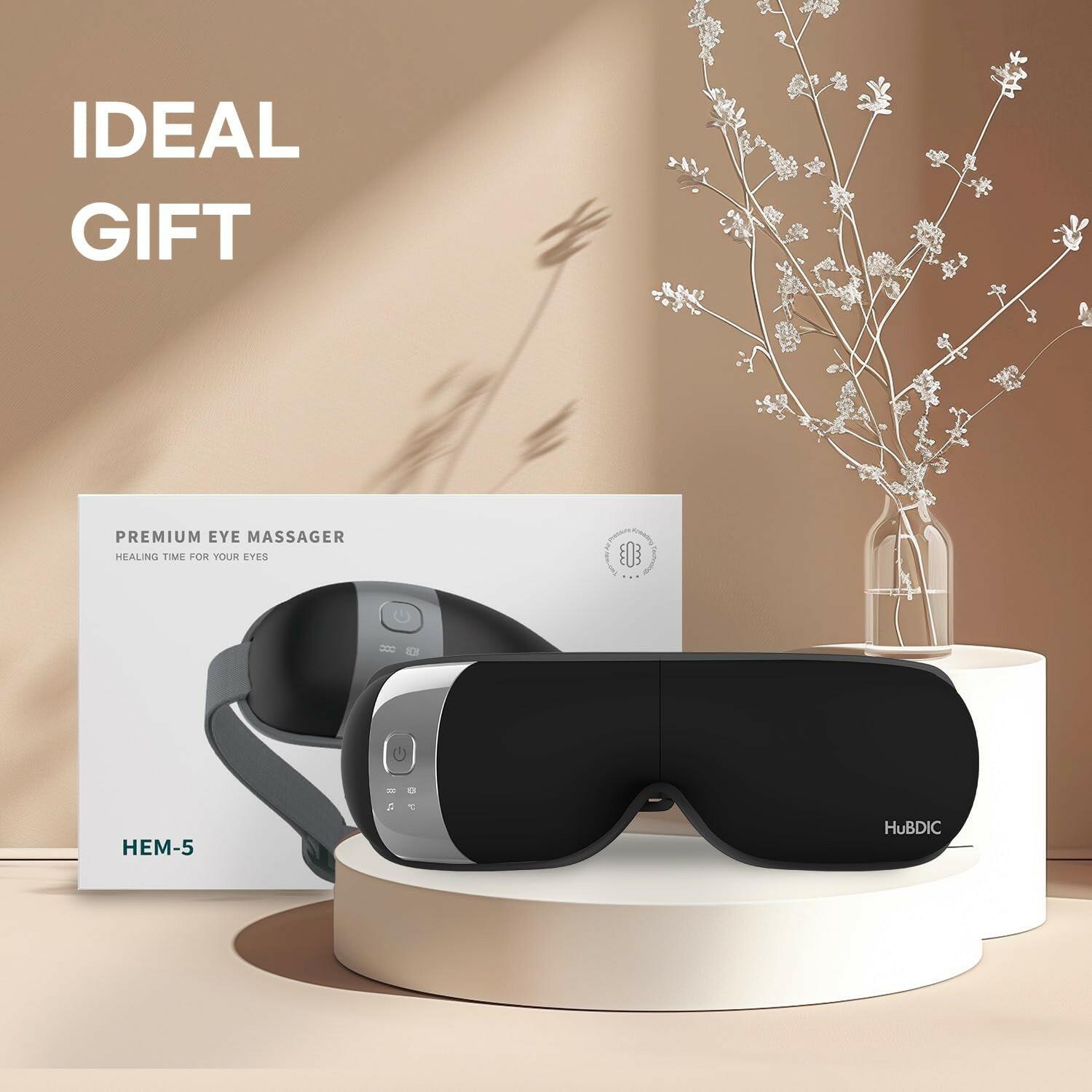 Black HuBDIC HubiCare Eye Massager with Heat, Vibration, and Music Helps Relieve