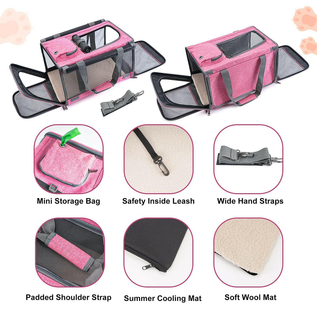 OPEN BOX - GAPZER Pet Carrier for Large and Medium Cats, Soft-Sided Pet Carrier