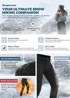 Wespornow Women's-Snow-Ski-Pants Fleece-Lined-Waterproof-Hiking-Pants Softshell
