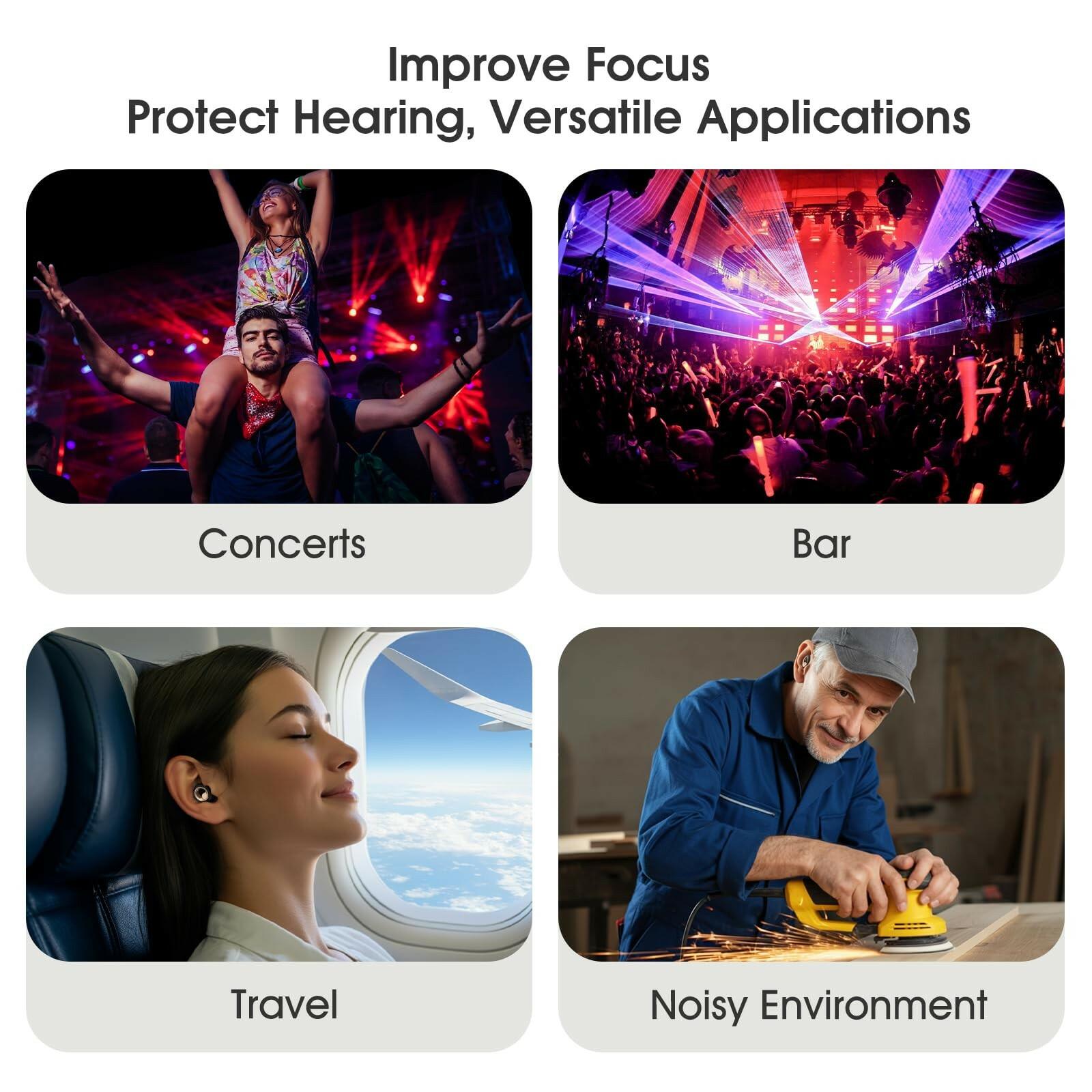 Vosaf Ear Plugs for Sleeping, 45dB Silicone Ear Plugs for Noise Reduction,