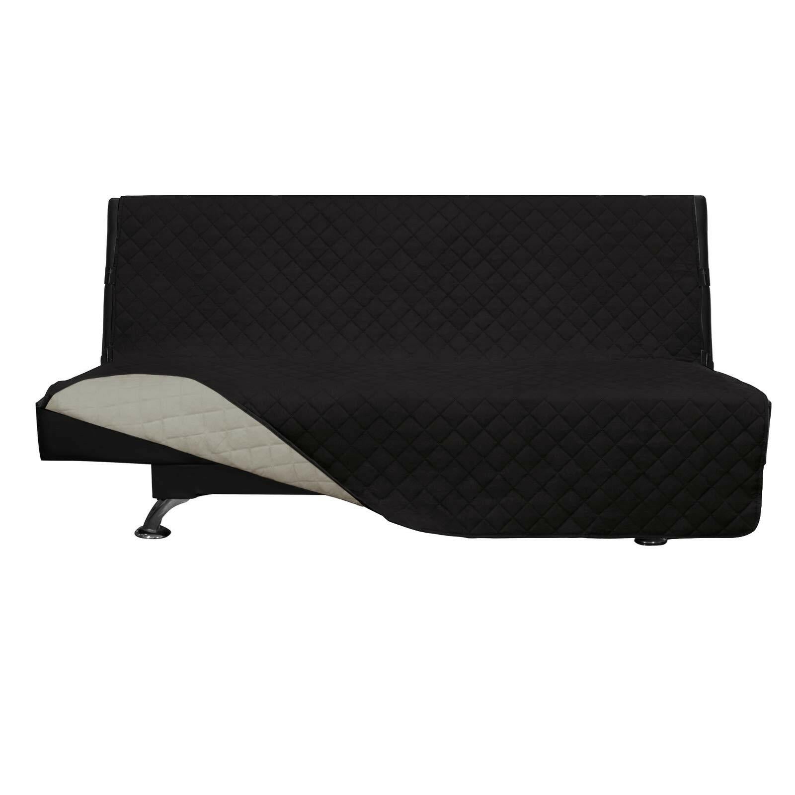 Easy-Going Futon Sofa Slipcover - Reversible Armless Couch Cover - Water