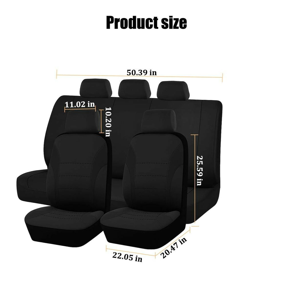 TNAIYH Car Seat Cover Full Set, Fashion Soft Sponge Vehicle Front and Rear Split
