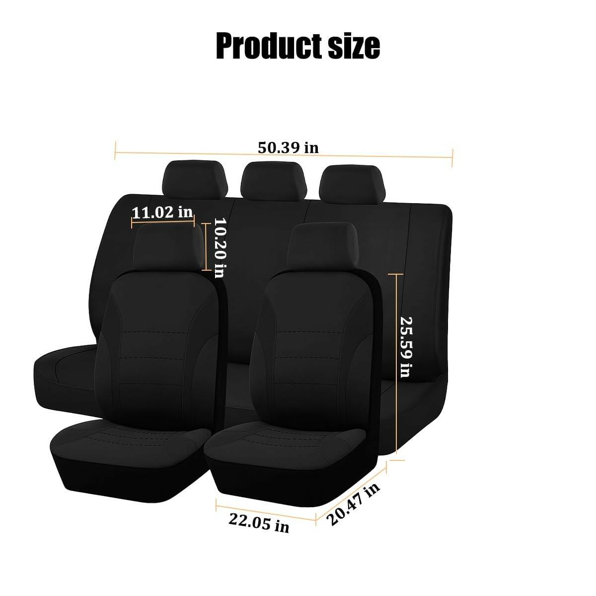 TNAIYH Car Seat Cover Full Set, Fashion Soft Sponge Vehicle Front and Rear Split