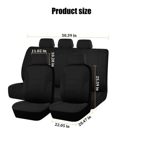 TNAIYH Car Seat Cover Full Set, Fashion Soft Sponge Vehicle Front and Rear Split