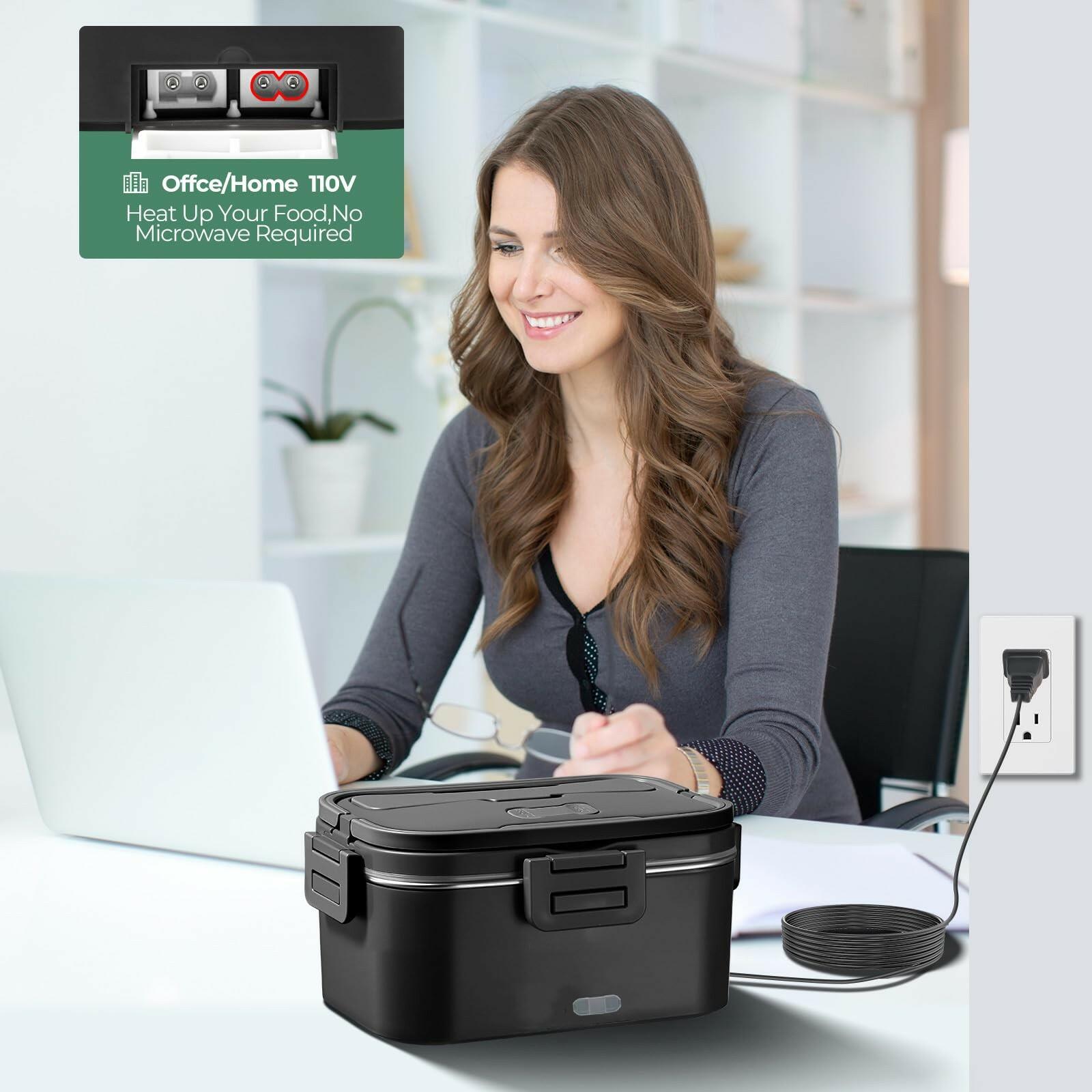 Vidaskeci Electric Lunch Box for Adultss 100W 1.8L Portable Heated Lunch Box for