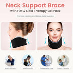Soft Neck Brace with Hot and Cold Gel Pack – Adjustable Cervical Collar for Men